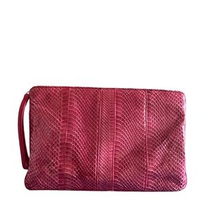 Super Fun Vintage Apple Red Snakeskin Clutch w/ Strap